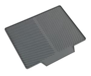 WENKO Tappetino scolapiatti Nelia, tappetino di gomma rigata con superficie inclinata per un deflusso ottimale dell’acqua, ampliamento laterale del lavello, plastica di qualità, 34x3x40 cm, grigio