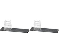 Wenko Tappeto drenante MOD. Damon scolapiatti autoportante in diatomite ad Asciugatura Rapida per Cucina con Piedini in Silicone 30x0,9x8 cm Grigio (Confezione da 2)