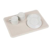 Wenko Tappeto drenante MOD. Damon scolapiatti in diatomite Assorbente per Cucina con Piedini in Silicone Carta vetrata 40 x 30 x 0,9 cm Beige