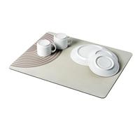 Wenko Tappeto drenante MOD. Dima Tappetino Cucina Assorbente ad Asciugatura Rapida Arrotolabile diatomee 50x40 cm Beige Nero Gomma Poliestere