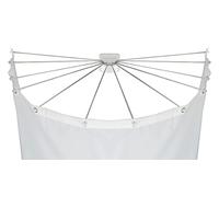 WENKO Telaio pieghevole per tenda doccia con 12 bracci, ABS, 96 x 10.5 x 72 cm, Bianco