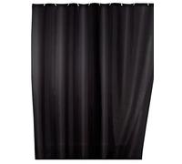 Wenko Tenda doccia antimuffa monocolore nero - antibatterica, lavabile, Poliestere, 180 x 200 cm, Nero