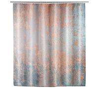 WENKO Tenda per doccia antimuffa Agate, tenda in tessuto antibatterico per doccia e vasca, lavabile e idrorepellente, con 12 anelli da fissare all’asta della doccia, 180 x 200 cm