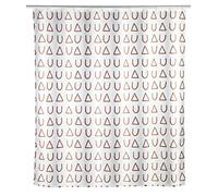Wenko Tenda per doccia Avila, 180 x 200 cm, tenda in 100% poliestere con occhielli in metallo e banda con peso in gomma per doccia e vasca, idrorepellente e lavabile, inclusi 12 anelli bianchi