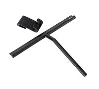 Wenko Tergidoccia Mola XXL con superficie di tergitura extra large per box doccia, specchi e piastrelle, in acciaio inox rivestito con silicone, incl. dispositivo di aggancio per le pareti, nero