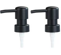 Wenko Testa di Ricambio per Dispenser di Sapone, Plastica (ABS), Nero, 6,5 x 3,5 x 18 cm (Confezione da 2)