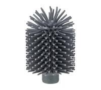 WENKO Testina di ricambio per set WC con dispenser detergente 2in1, spazzola in silicone con effetto antiaderente, igienica e facile da pulire, Ø 7,5 cm, grigio