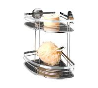 Wenko "Turbo Fix" - Scaffale ad angolo con 2 ripiani, in argento, 30 x 20,5 x 20,5 cm