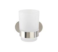 WENKO Turbo-Loc® porta spazzolino da denti Uno Orea opaco - Portaspazzolino per spazzolini e dentifricio, fissaggio senza trapano, Acciaio inossidabile, 10 x 9.5 x 10 cm, Opaco