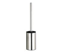WENKO Turbo-Loc® portascopino WC da parete Detroit acciaio inossidabile - Portascopino WC da parete, fissaggio senza trapano, Acciaio inossidabile, 8.5 x 40 x 9 cm, Lucido