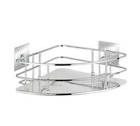 WENKO Turbo-Loc® Quadro porta oggetti doccia angolare - Fissaggio senza trapano, Acciaio inossidabile, 27.5 x 10 x 19.3 cm, Cromo