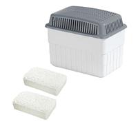 Wenko Umidificatore con 2 blocchi di granulato da 1 kg, per ambienti umidi, capacità fino a 1,4 litri, ricaricabile, riduce la muffa e gli odori, 24 x 16 x 15 cm, bianco/grigio, 5410022100