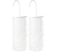 Wenko Umidificatore con motivo Fiori ceramica - Umidificatore per ambiente con ornamento floreale, adatto per il radiatore, Ceramica, 9 x 19.5 x 4 cm, Bianco (Confezione da 2)