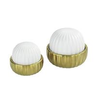 WENKO Umidificatore Mod Nova, evaporatore decorativo, migliora il clima interno in presenza di aria secca dovuta al riscaldamento, set di 2 pezzi, per ambienti fino a 18 m², ceramica, 50 ml e 200 ml