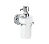 WENKO Vacuum-Loc® dispenser sapone Capri - fissaggio senza trapano Capacità: 0.33 l, Pressogetto di zinco, 8 x 17 x 13 cm, Cromo