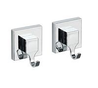 WENKO Vacuum-Loc® gancio da parete Quadro 2 pezzi, ABS, 6 x 7 x 5 cm, Lucido