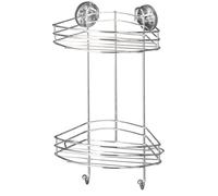 WENKO Vacuum-Loc® portaoggetti 2 piani - fissaggio senza trapano, Acciaio, 24.5 x 41 x 16 cm, Cromo
