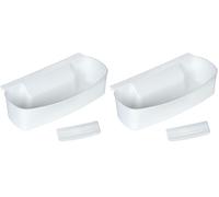 Wenko Vaschetta raccogligocce da cucina, cestino per rifiuti organici da cucina, da appendere, in plastica, 32,4 x 17,3 x 9,2 cm, bianco (Confezione da 2)