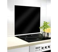 Wenko vetro rueckwand Paraspruzzi, Vetro temperato, Nero, 70 x 60 x 0,1 cm