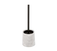 WENKO Scopino per WC Villena, in robusto cemento, con scopino per WC, portascopino effetto pietra naturale con testina intercambiabile Ø 7,5 cm, grigio/nero, dimensioni: Ø 11,5 x 38 cm
