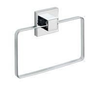 WENKO Vacuum-Loc® portasalviette ad anello in acciaio inox Quadro, Acciaio inossidabile, 18.5 x 14 x 3.5 cm, Lucido