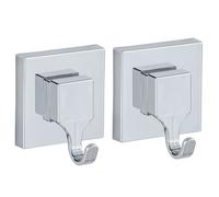 WENKO Vacuum-Loc® gancio da parete Quadro 2 pezzi, ABS, 6 x 7 x 5 cm, Lucido