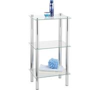 WENKO Yago - Scaffale bagno 3 Ripiani in Vetro Acciaio 40X74X30 Cm Cromo