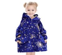 Wenlia - Coperta con cappuccio oversize per bambini piccoli 2-6 anni, ragazzo ragazza in pile Sherpa con tasca, dolce e caldo pullover traspirante, coperta portatile taglia unica per 2-6 anni, 2-6