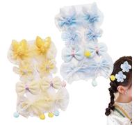 Wenlly 16 fermagli per capelli a forma di farfalla, fermagli per capelli in frantumi, accessori per capelli in pizzo, giallo e blu