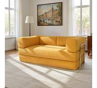 WENMEE Divano componibile modulare, Spugna ad Alta densità di Rimbalzo, Divano Letto trasformabile da Terra per Soggiorno(220x100x75cm)