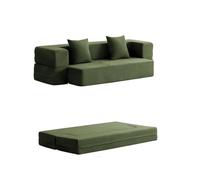 WENMEE Divano componibile trasformabile, Divano Letto Pieghevole da Pavimento, Divano modulare per Soggiorno, Camera da Letto o Salotto, in Tessuto a Coste(Groen,200x75x64cm)