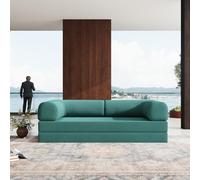 WENMEE Divano Letto Futon Convertibile 4 in 1, Divano Letto Estraibile, Divano Letto A Due Posti, Schienale E Braccioli Rimovibili, Nessun Montaggio(Groen,220x100x70cm)