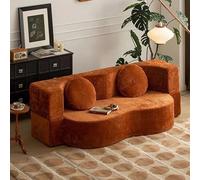 WENMEE Divano Letto Matrimoniale Convertibile, futon Pieghevole, Divano da Pavimento per Soggiorno, Camera da Letto, Piccoli spazi(Red,200x100x70cm)