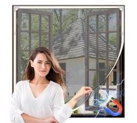 Wennala Finestra,Max120 x130 cm,Insetti Zanzariera,Zanzariera con Cornice Magnetica,Rete in Fibra di Vetro Regolabile Fai Da Te