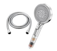 Wennala Soffione Doccia con Tubo1,5M, Soffione Doccia con Anticalcare, Soffione Doccia alta Aressione Risparmio,5 Tipi Di Getto,Cloro Residuo, Batteri, Metallo Pesante