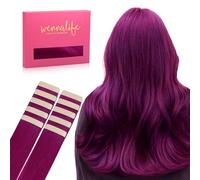 WENNALIFE Extension Capelli Veri Biadesivo, 10pz 55cm 30g Viola Extension Biadesive Capelli Veri Lisci Remy Tape in Hair Extensions Capelli Setosi Solo per L'aggiunta di Colori Set di Ricarica