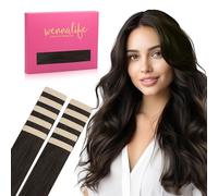 WENNALIFE Extension Capelli Veri Biadesivo, 10pz 65cm 30g Marrone Scuro Extension Biadesive Capelli Veri Lisci Remy Tape in Hair Extensions Capelli Setosi Solo per L'aggiunta di Colori