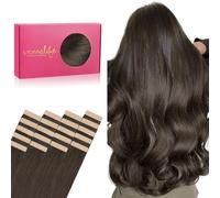 WENNALIFE Extension Capelli Veri Biadesivo, 20pz 30cm 40g Marrone Scuro Freddo Extension Biadesive Capelli Veri Lisci Remy Tape in Hair Extensions Capelli Setosi