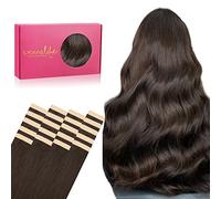 WENNALIFE Extension Capelli Veri Biadesivo, 20pz 35cm 50g Marrone Chiaro e Scuro Extension Biadesive Capelli Veri Lisci Remy Tape in Hair Extensions Capelli Setosi