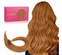 WENNALIFE Extension Capelli veri cheratina 40cm 50g 50s Zenzero di Auburn extension capelli cheratina, extension cheratina capelli veri