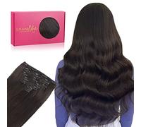 WENNALIFE Extension Capelli Veri Clip, 50cm 70g 7Pezzi Marrone Scuro Extension Clip Capelli Veri Lisci Umani Extension Con Clip Naturali Extension Capelli Veri