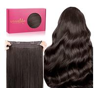 WENNALIFE Extension Cheveux Naturel Fil Invisible, 45cm 95g Brun Foncé Clair Extension Cheveux Fil Invisible Wire In Hair Extensions Humain Extensions de Cheveux Invisibles Fils Extension Cheveux