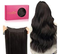 WENNALIFE Extension Cheveux Naturel Fil Invisible, 50cm 110g Brun Foncé Extension Cheveux Fil Invisible Wire In Hair Extensions Humain Extensions de Cheveux Invisibles Fils Extension Cheveux