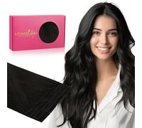 WENNALIFE Extension con nastro invisibile, 60 cm, 50 g, 20 pezzi, colore nero naturale, di lusso, capelli umani Remy, setosi e lisci
