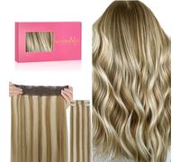 WENNALIFE Extension in capelli veri, 40 cm, 16 pollici, 125 g, colore marrone cenere