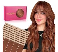 WENNALIFE Extension per capelli, con nastro adesivo e capelli naturali, da 40 pezzi, 100 g, 55 cm, marrone/rosso scuro/rame