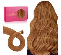 Wennalife I Tip, Extension di capelli umani naturali, 50 g, 100 s, 35 cm, ramate, invisibili, lisce