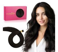 Wennalife I Tip, Extension di capelli umani naturali, 50 g, 50 s, 45 cm, castano scuro, invisibili, lisce