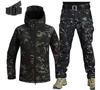WENNEWU 2025 Nuove Tute Softshell Militari Set di Tute da Combattimento dell'Esercito Set di Giacca E Pantaloni Tattici Tuta da Neve Impermeabile E Antivento Due Pezzi,Camouflage a,Size: 4X