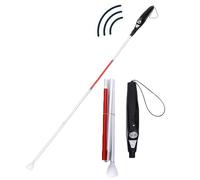 WENNEWU Bastone Bianco Intelligente Pieghevole con Rilevamento Ostacoli & Guida Vocale, Bastone da Passeggio Riflettente in Lega di Alluminio con Allarme Elettronico per Sicurezza Ipovedenti